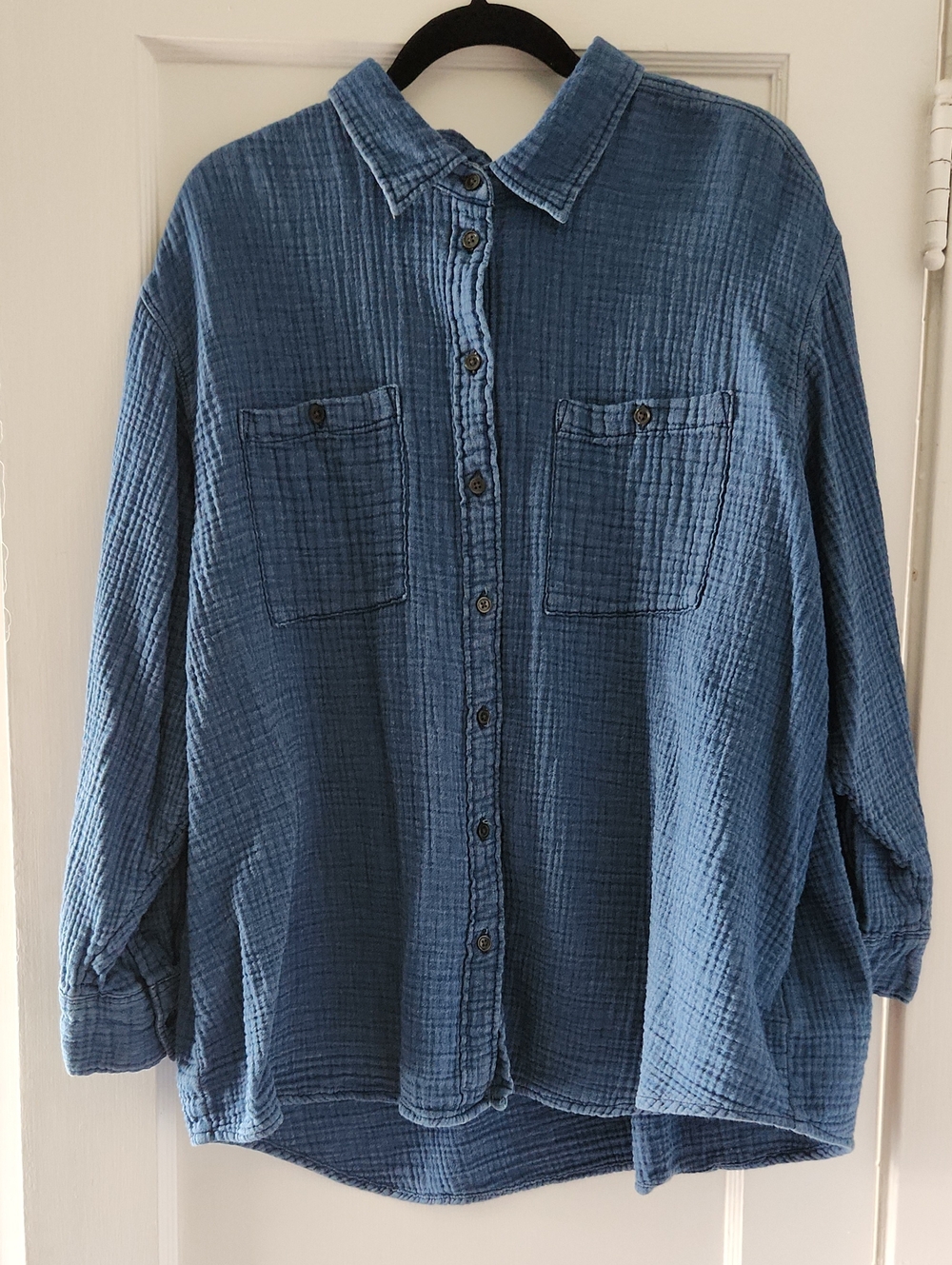 Gap The Big Shirt Indigo Gauze Women's Size XXL